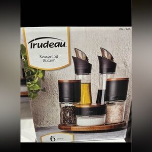 Trudeau Lazy Susan Seasoning Station, 6 Piece Set